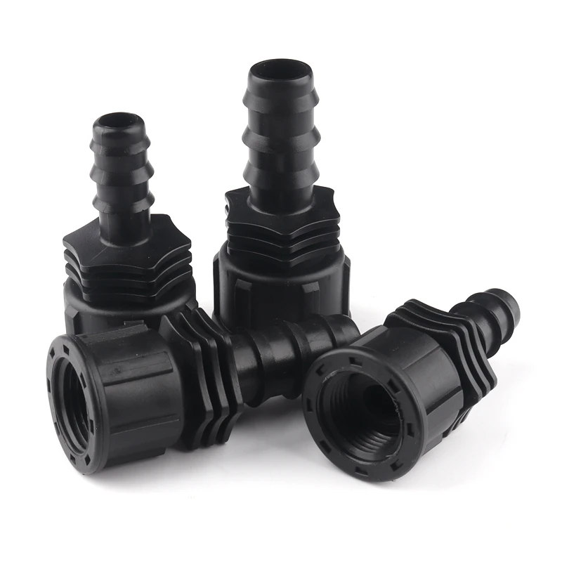 

5pcs 1/2" 3/4" Female Thread Connector Irrigation PE Pipe Connectors Threaded Garden Water Connectors Pagoda Straight Adapter