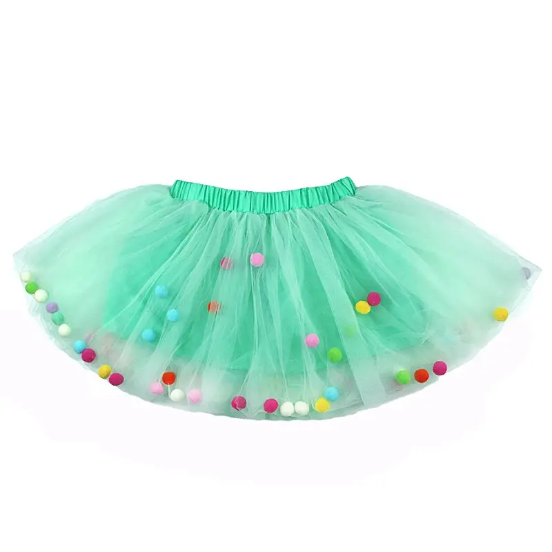 Green 1PXSkirt Юбка-пачка для девочек, темно-синяя юбка-пачка фиолетового цвета, праздничная юбка принцессы комплект с ободком для волос, детская юбка-пачка для девочек пышная мини-юбка-пачка в горошек с радугой розового цвета - Цвет: Green 1PXSkirt