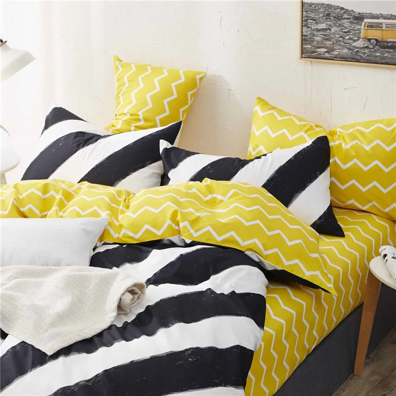 100% Cotton Bedding sets Simple style printing Starry sky 4pcs green duvet cover fitted sheet pillowcase kid/adult home textie | Дом и сад