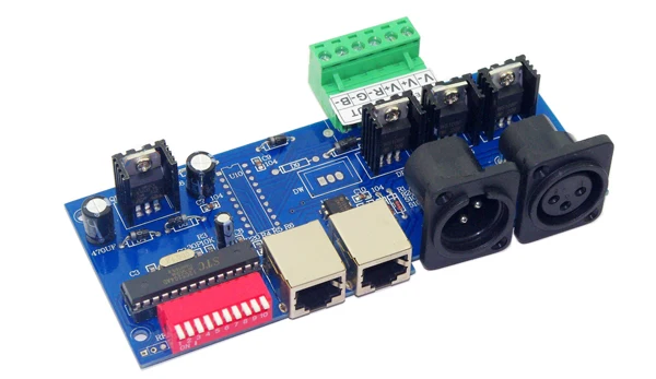 3 канальный контроллер DMX512 RGB 3CH декодер DC12 24V вход каждый канал макс. 5А XLR и RJ45|dmx512