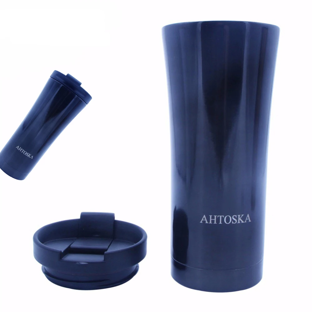 AHTOSKA 17 Oz/500ML Drinkware Coffee Cup Vacuum Flasks 304 Stainless Steel Outdoor Car Mug