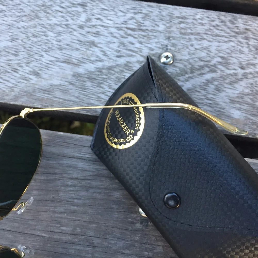 Высокое качество 58 мм авиадор настоящие стеклянные линзы солнцезащитные очки es