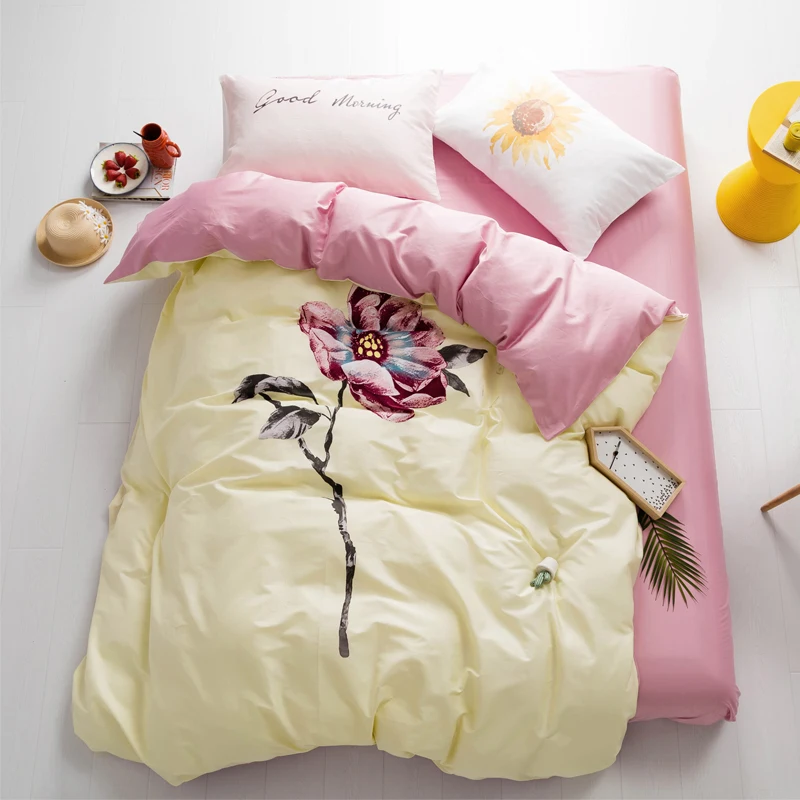 4 шт. Комплект постельного белья с принтом фламинго 100% хлопок|bedding set|designer bedding setsbed