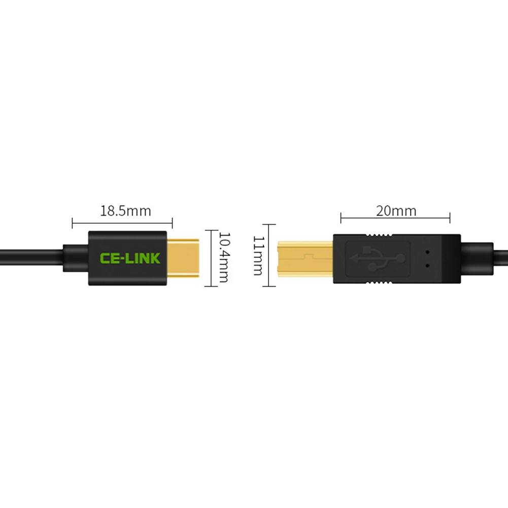 Type C мужской разъем для USB 2,0 B Тип Мужской кабель для передачи данных адаптер сотовый для IPhone телефон планшет принтер жесткий диск