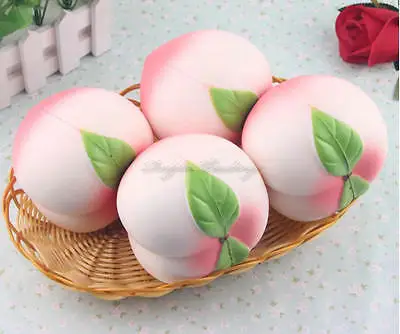 Огромный 10 см мягкий розовый/белый персик медленно растущий крем ароматизированный телефон ремень детские игрушки