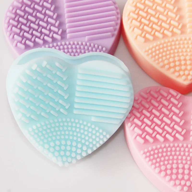 Portable Heart Shape Clean Make up Brushes Wash Silicone Glove Scrubber Board Cosmetic Cleaning Tools for Makeup | Дом и сад
