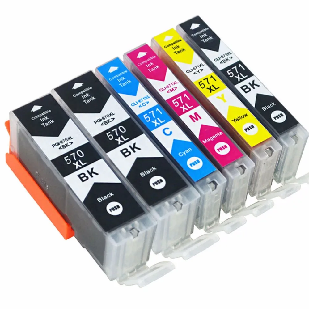 5x PGI-570 чернильные картриджи совместимые с Canon Pixma TS6050 TS6051 TS6052 TS5050 TS5051 TS5052 TS5053 |