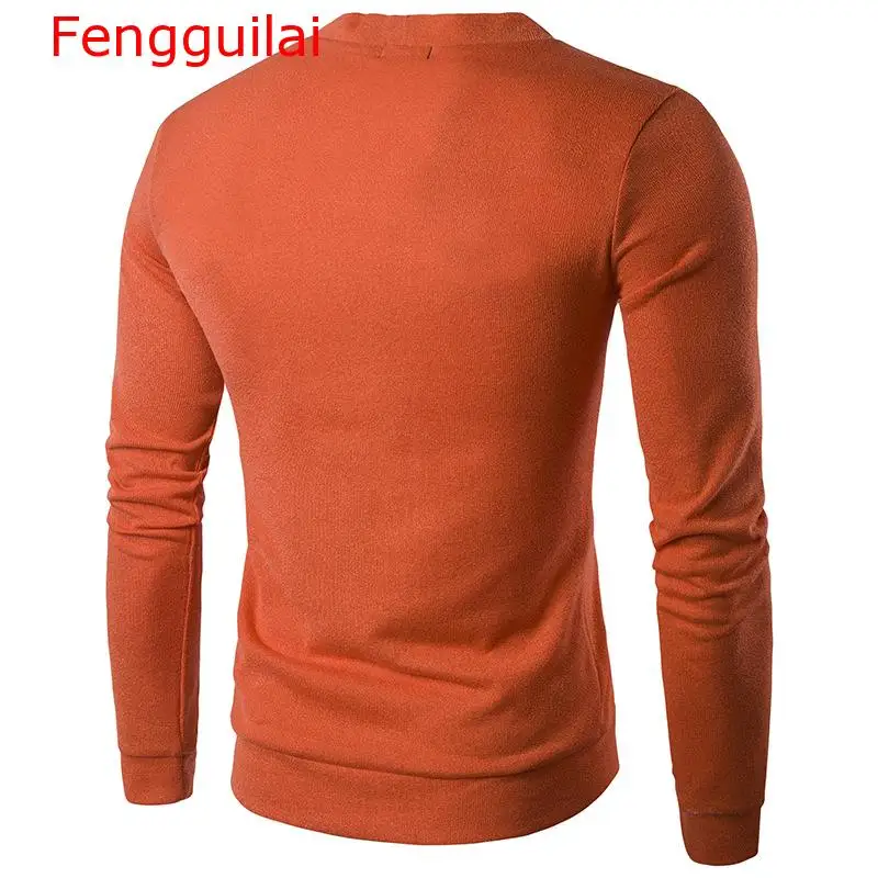 

Fengguilai Men Turn Down Collar Button Up Cardigan Spring Casual Knitted Sweaters Solid Male Outwear Tops Sweatercoat