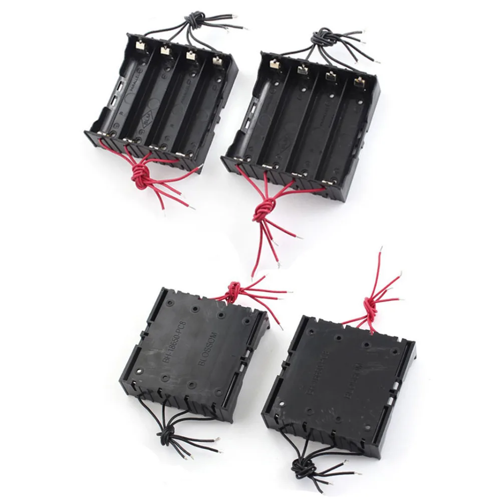 4 Slots 18650 Wired Battery Holder Box 1 Power Storage Case Leads Rechargeable |
