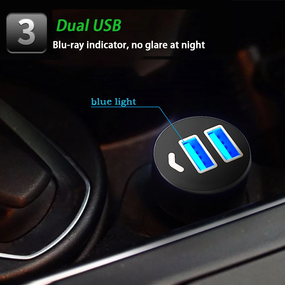 Автомобильное двойное USB 3.1A автомобильное зарядное устройство 12 в прикуриватель розетка в автомобиль авто Универсальный светодиодный 18 Вт Быстрое зарядное устройство адаптер
