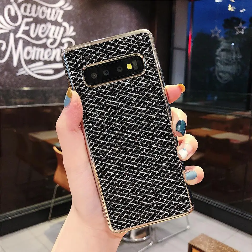 Роскошные 3D блеск мягкий ТПУ с блестками покрытие чехол для samsung S10 S10E S9 плюс S8 iphone