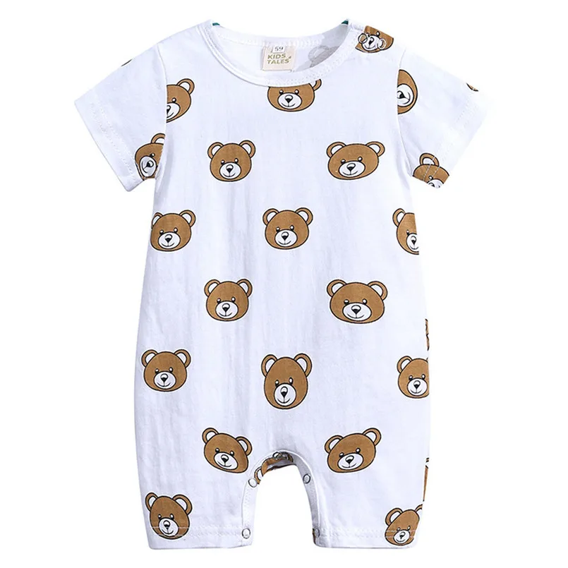 The new fashion cute design Toddler Infant Baby Girls Boys Short Sleeve Cartoon Print jumpsuit Romper #4A04 | Детская одежда и