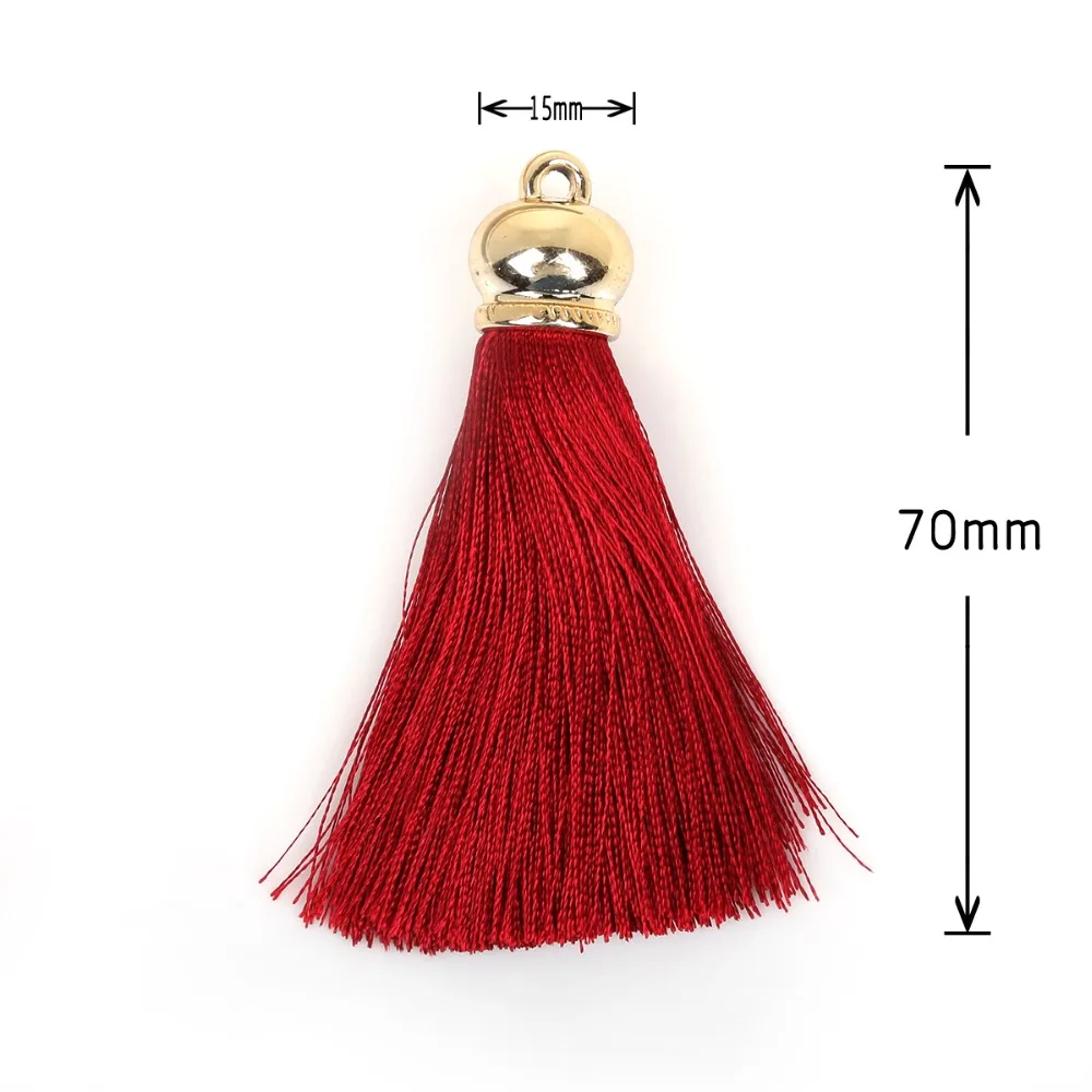 15x70m 2pcs/bag Electroplated Gold CCB Bell+Rayon Tassel DIY Vintage Bbohemian Style Earrings Necklace Jewelry For Woman Ladies | Украшения