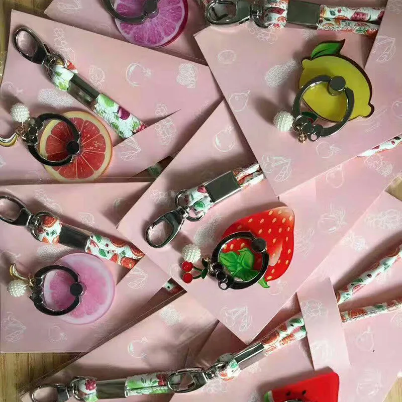 Cute Strawberry Lemon Watermelon Rainbow fruit Patterns universal ring Phone Holder for iphone samsung Pendant finger buckle | Мобильные