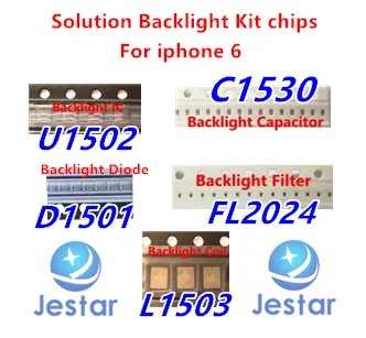 3 компл./лот для iPhone 6 раствор подсветки IC kit U1502 катушка L1503 диодные фильтры D1501 + Fl2024