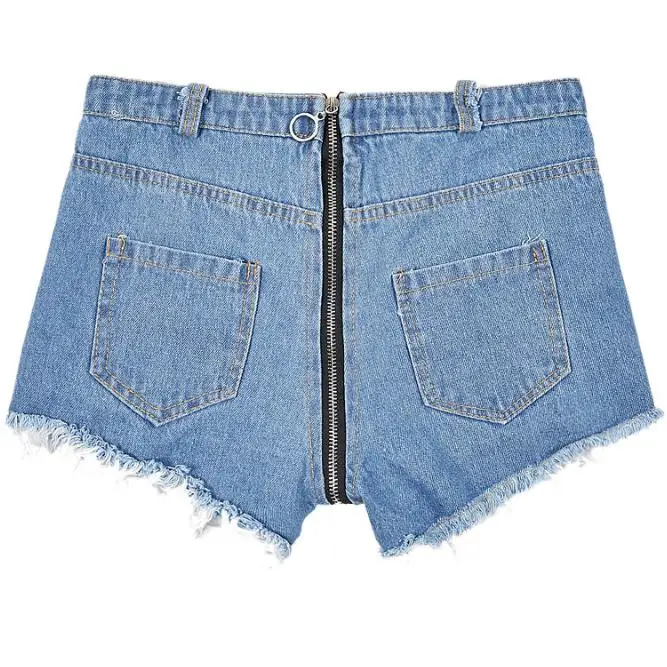 

2019 New Summer Sexy Hight Waist Ripped Hole Denim Shorts Zipper Single Button Women Shorts Female Raw Edge Nightclub Shorts D43