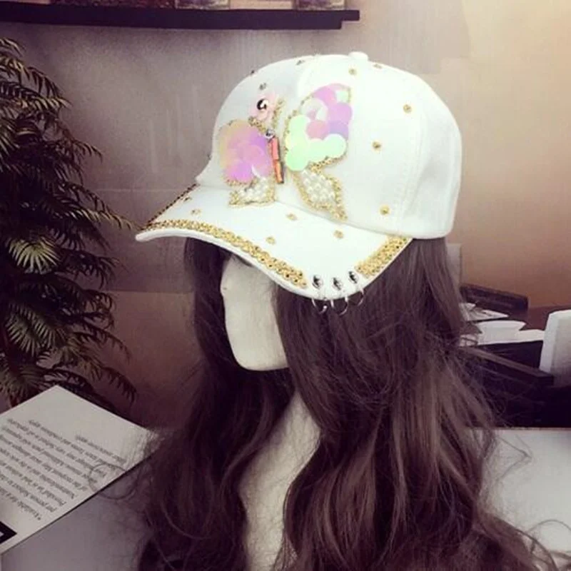 Летний snapback Берет с бабочкой для женщин модные регулируемые крылья хип хоп Тур кольцо для шляпы регулируемые бейсболки