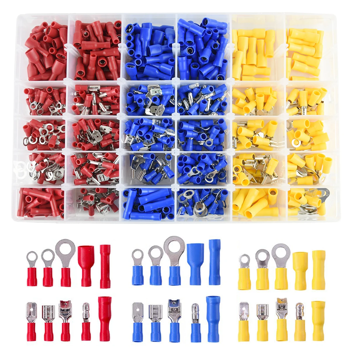 

720 шт. 22-16/16-14/12-10 Смешанные быстроразъемные электрические изолированные стыковые патрубки вилки безпаяльные обжимные клеммы