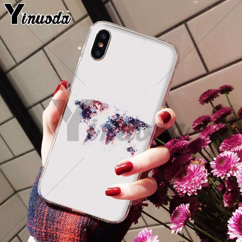 Уникальный роскошный силиконовый чехол для телефона Yinuoda с картой мира Apple iPhone 8 7 6