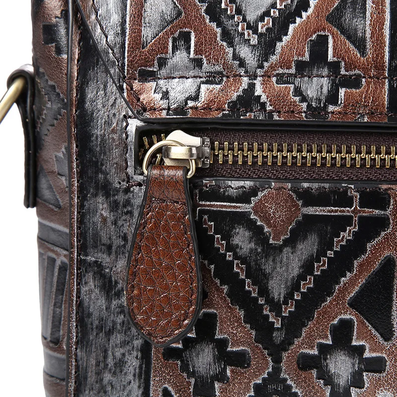 Женская сумка-мессенджер из натуральной кожи с цветочным принтом | Багаж и сумки