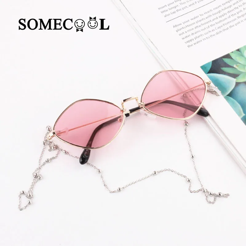 

SomeCool Small Frame Lovely kids sunglasses Reflective lens Baby boys&girls Sun glasses With Chain 3-8 years Children n221