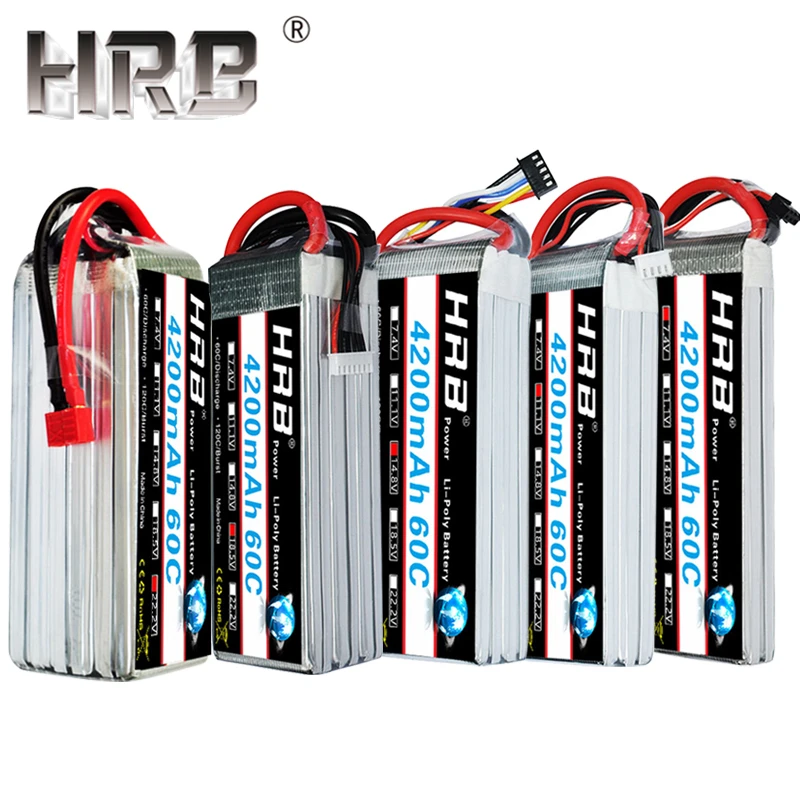 HRB 4200mAh Lipo батарея 14 8 V 60C T Deans 7 4 11 1 2S 3S 18 5 22 2 4S 5s 6S RC Квадрокоптер Вертолет FPV Самолет