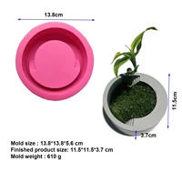 circular stepping concrete silicone pot mold handmade round vase maker cement desktop planter mould for cactus scculent plants