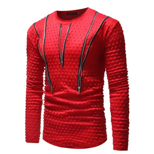 Модные Для мужчин Slim Fit с длинным рукавом и круглым вырезом облегающая футболка