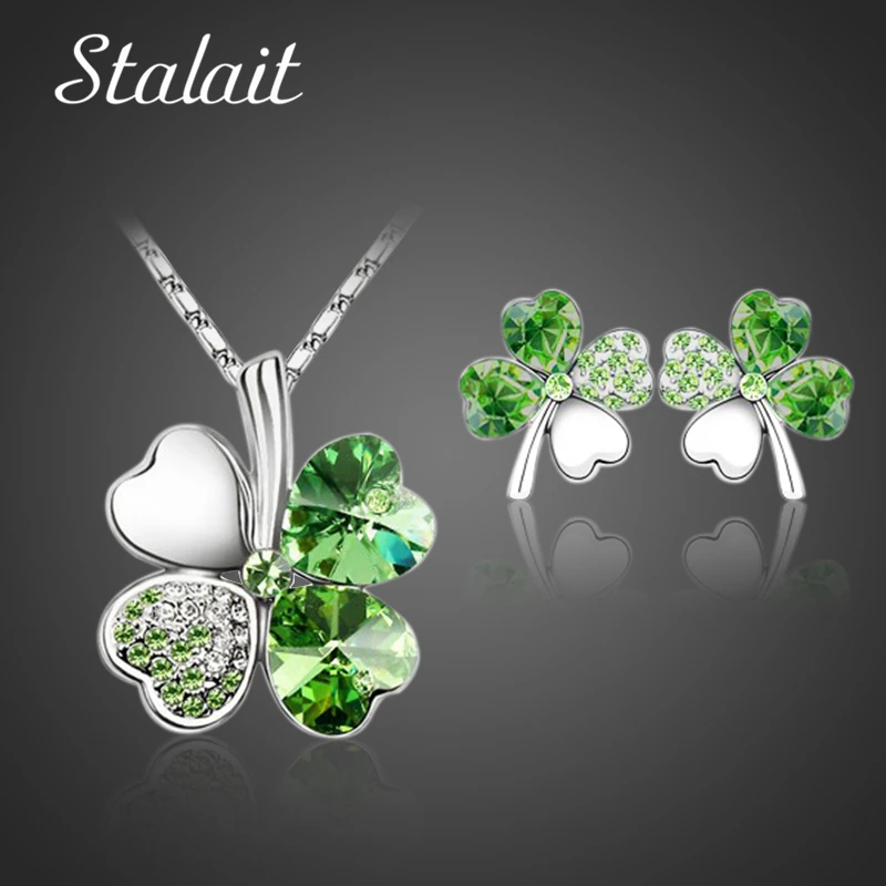 Комплект из колье и серёг с австрийским кристаллом|necklace earrings jewelry set|wedding setsfashion set |