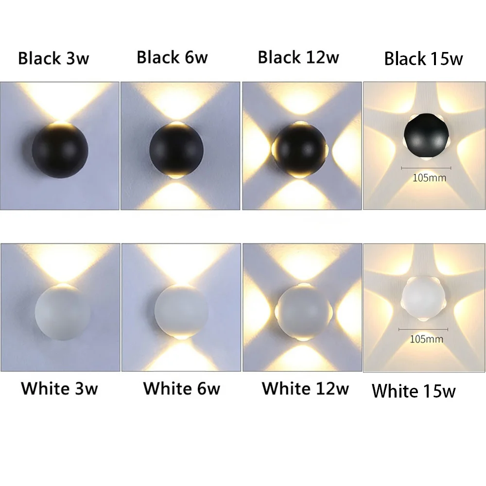 

LED Wall Light Aluminum Ball Outdoor Waterproof Wall Lamp Front Door Lights Garden Porch Patio Aside Indoor Wall Sconce Fixture