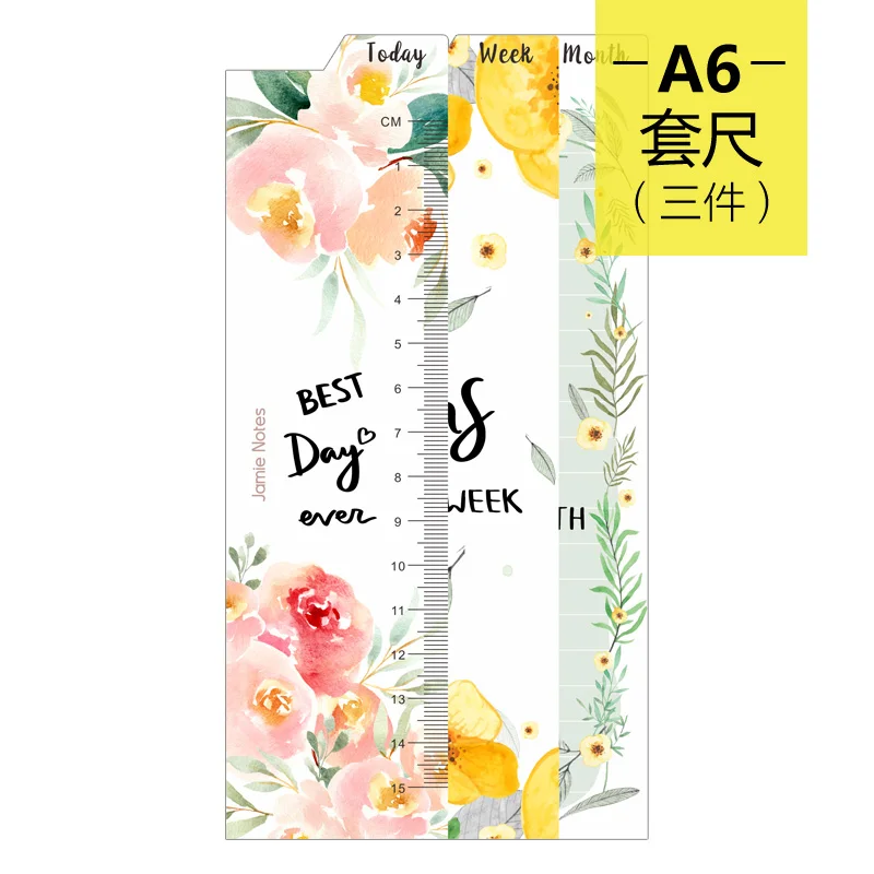 A6 Full set 3 pcs Jamie Notes, милый цветочный дизайн, 6 отверстий, записная книжка, разделители, Закладка, линейка для Dokibook, спиральный планировщик A5A6 - Цвет: A6 Full set 3 pcs