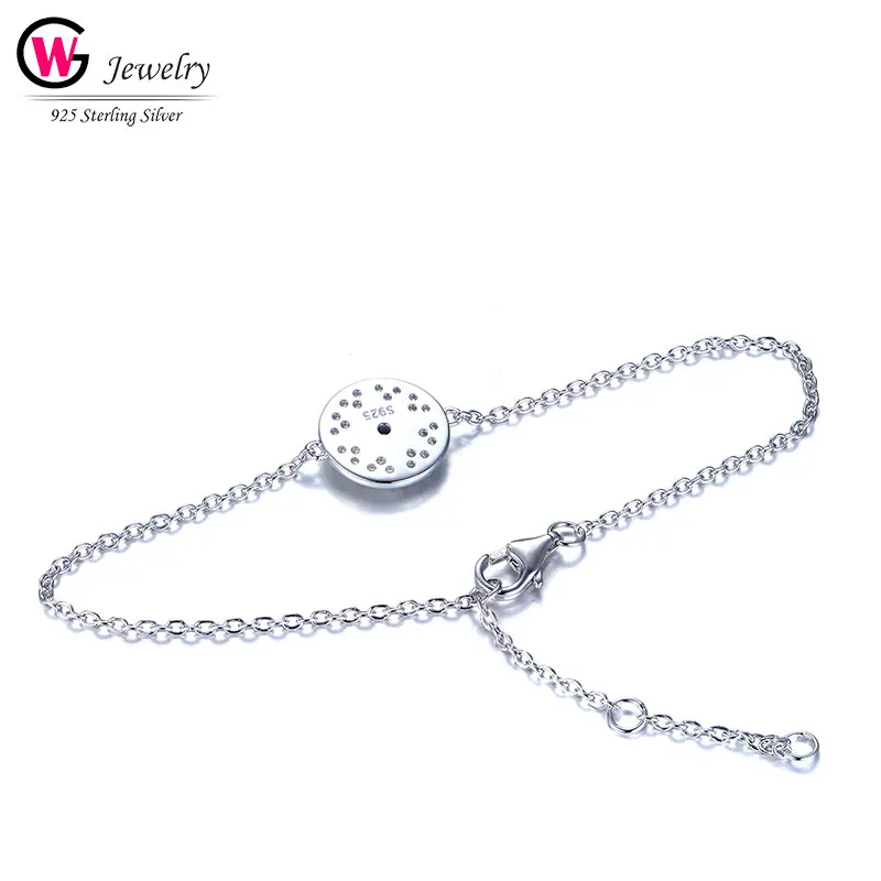 GW Brand Fashion 925 Silver Charms Bracelet Bangle For Female Cubic Zirconia Beads Bracelets Jewelry Chain HandWrist Feminina | Украшения и