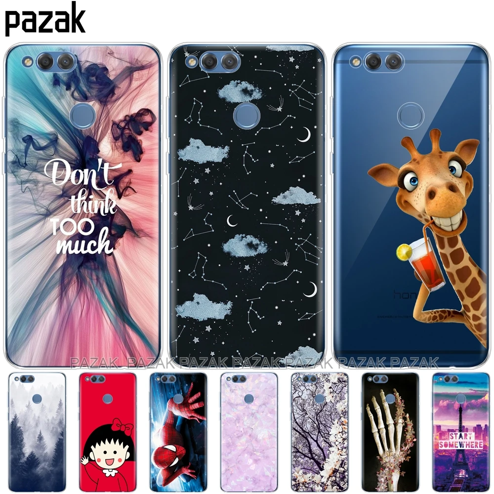 Силиконовый чехол для телефона для huawei honor 7X, чехол s, мягкий ТПУ прозрачный чехол на заднюю панель телефона, полная защита 360