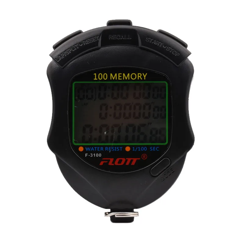 

FLOTT Electronic Stopwatch 100 memory timer Digital professional running stop watch Sports referee coach chronograph