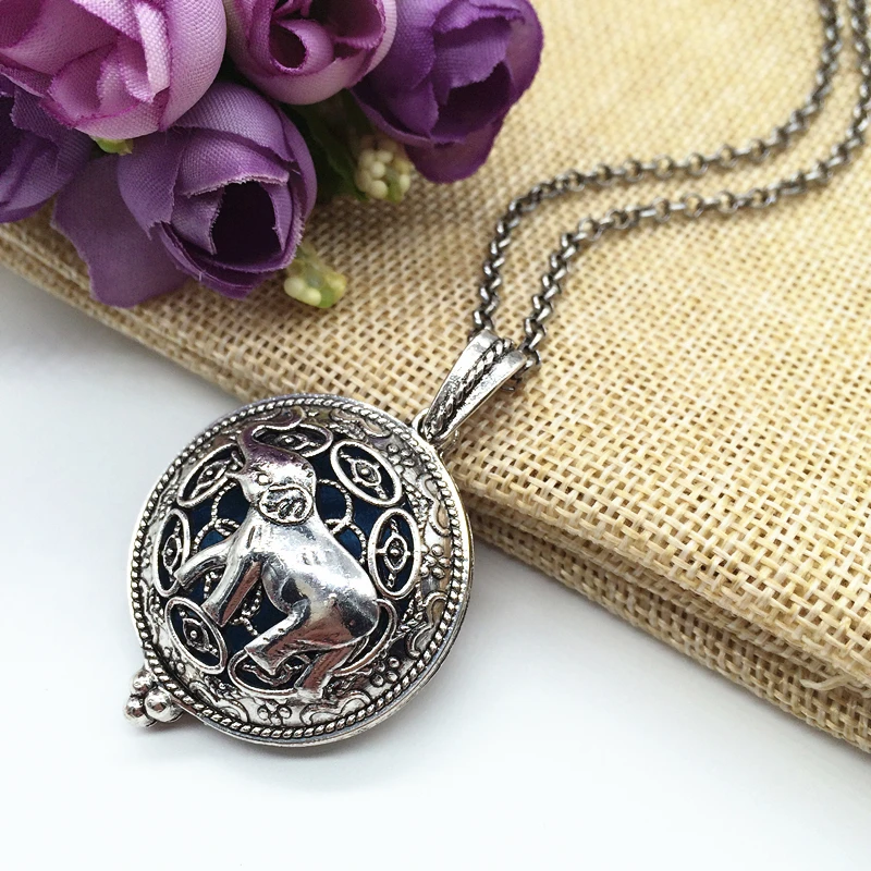 Ожерелье с подвеской в виде совы птицы слона медный тибетский серебристый