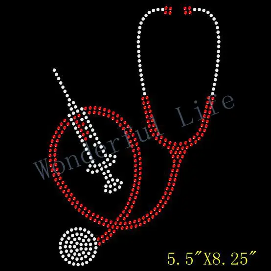 

Бесплатная доставка, Медсестра Rn Doctor Stethoscope hotfix Стразы с термопереносом утюгом, украшение для одежды