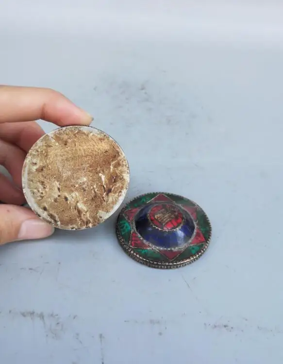 

China archaize Tibetan silver inlay Turquoise Jewelry box