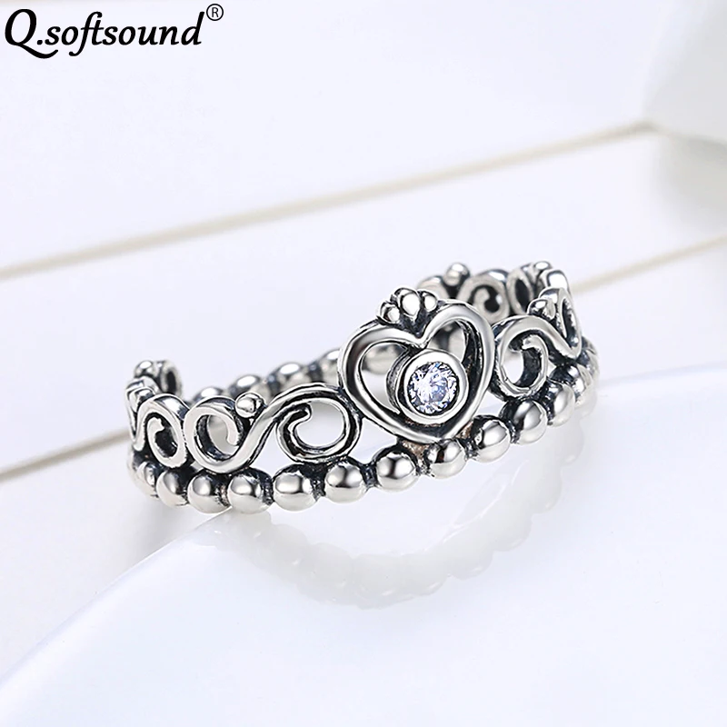 Корона из стерлингового серебра 925 пробы свадебные кольца для женщин прозрачный