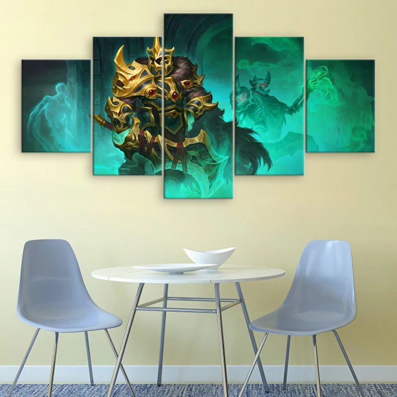 5 панель DOTA 2 скелет король холст картины современная работа домашний декор для