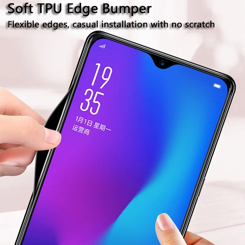 UPaitou Full Cover Tempered Glass Case for OPPO R17 / Pro TPU Comb 9H Hard Shell BBK 6.4&quot 2018 |