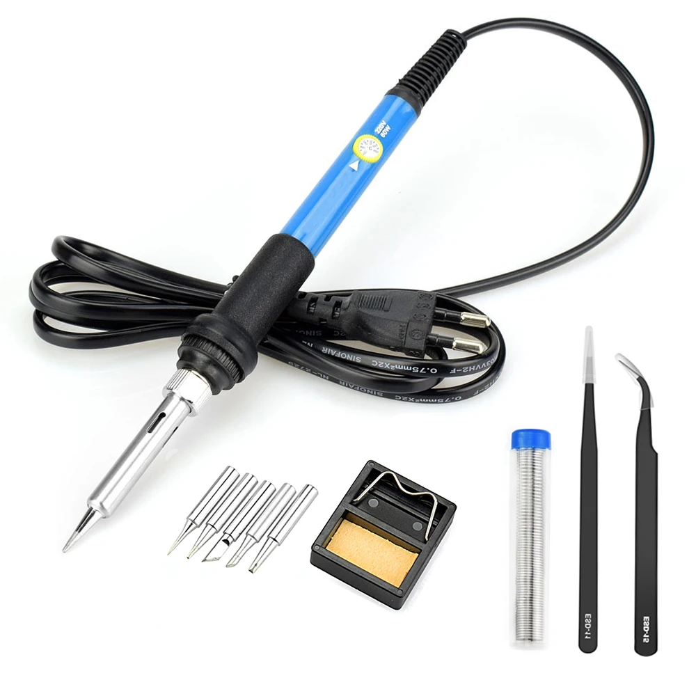 

Soldering Iron Set 60W Adjustable Temperature Electric Solder Iron Kit 110V 220V For Portable Soldering Repair Tools EU US Plug
