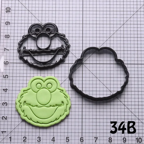 N6109 6 inch Монстр Элмо форма лица печенья набор на заказ 3D печатных инструменты для украшения тортов из мастики - Цвет: N6109 6 inch