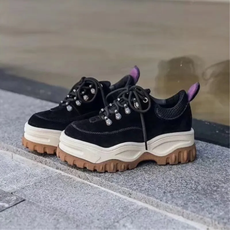 Женские спортивные туфли на толстой подошве повседневные плоской осень | Обувь