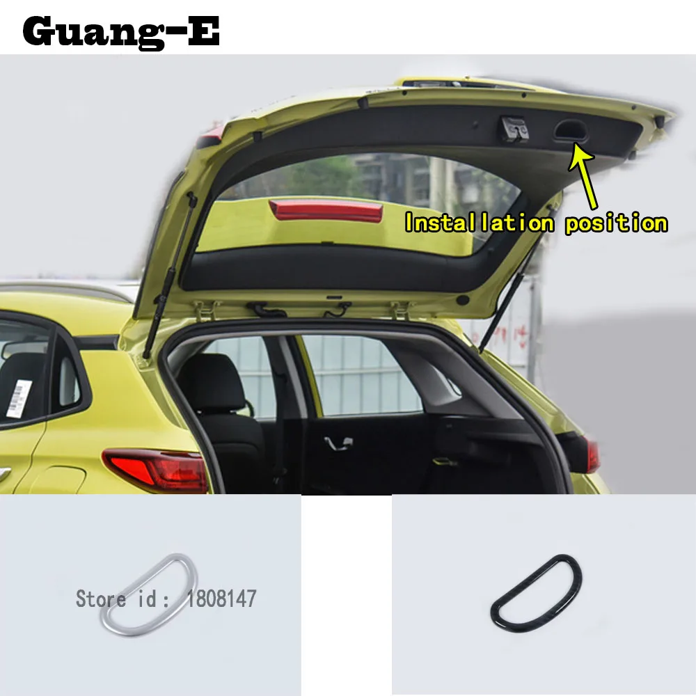 

For Hyundai Kona Encino Kauai 2017 2018 2019 2020 2021 Car Rear Back Tail Trunk Back Handle Bowl Cover Detector Trim Frame 1pcs