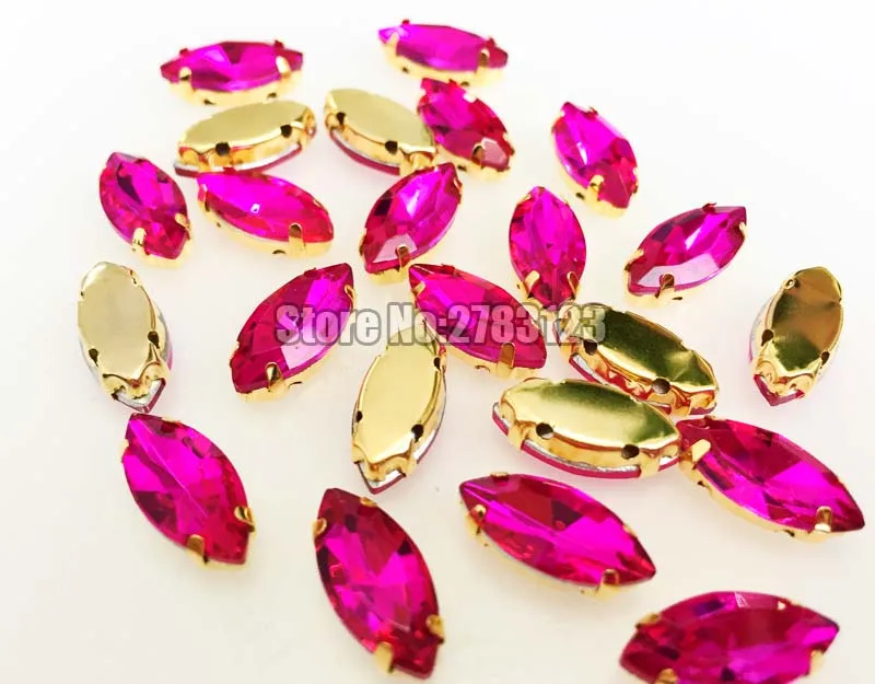 AAA + стекло Кристалл розовое золото нижняя форма конского глаза пришить на коготь