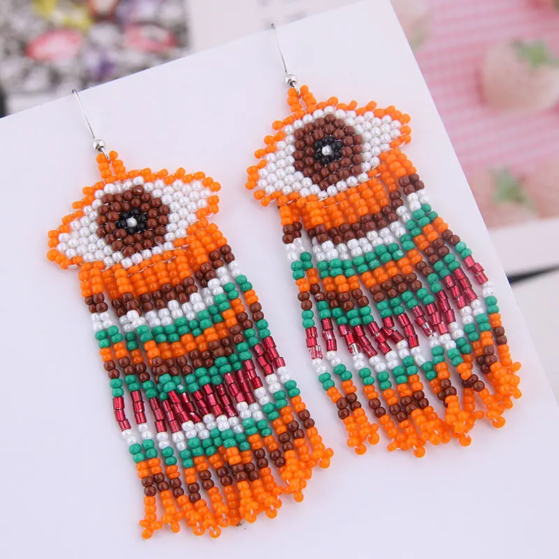 Новые модные ювелирные изделия Boho серьги с кисточками из бисера женские богемные длинные кисточки с бахромой женские подарки - Окраска металла: color 6