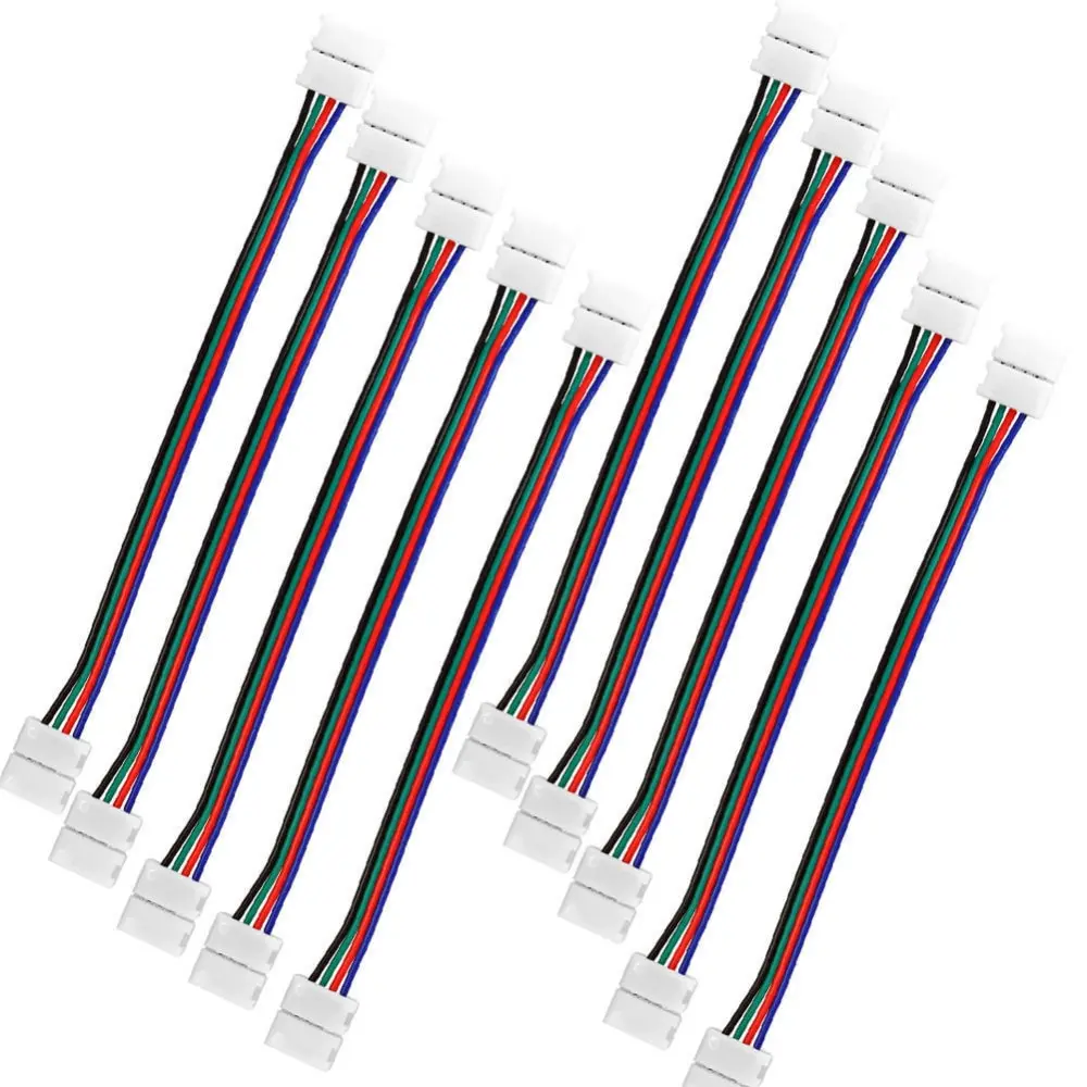 10 мм 4 контактный Соединительный угловой 4pin RGB Тип разъема: штепсельная розетка