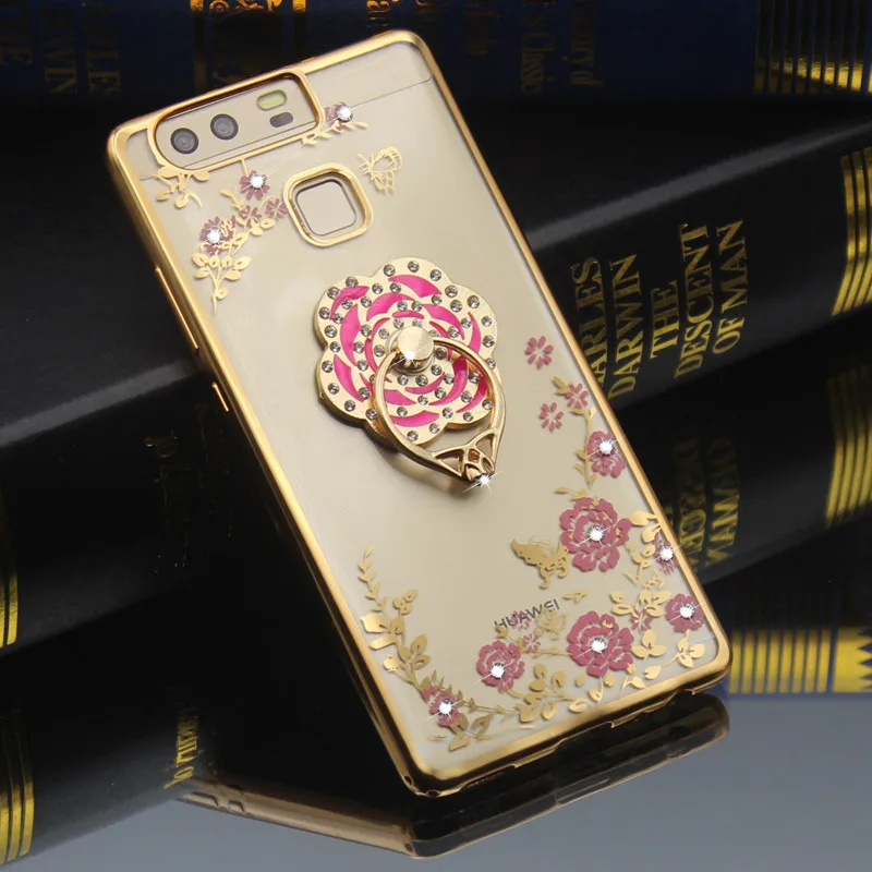 Задняя крышка для huawei P8 P9 P10 Lite Nova Plus 2017 Royal Luxury кремния кристалл алмаза блеск ТПУ