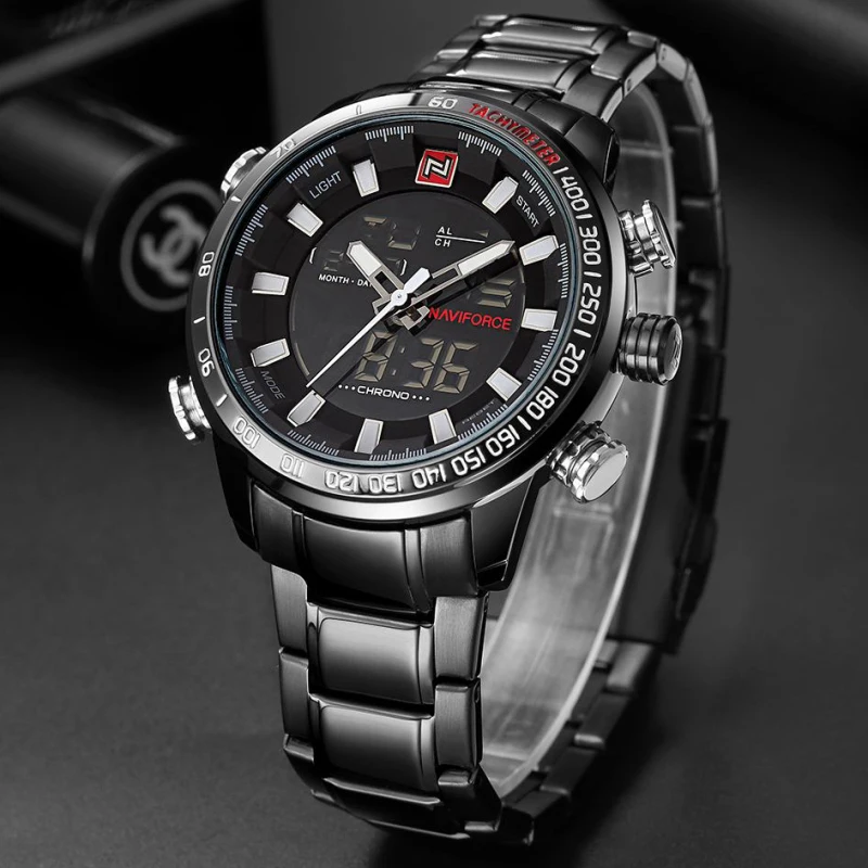 NAVIFORCE Лидирующий бренд Роскошные мужские часы модные повседневные спортивные
