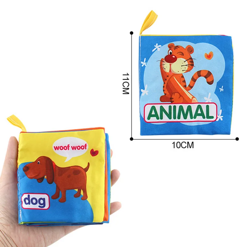 Baby Intelligence Development Cloth Book Soft Rattles Baby Kids Bed Cognize Activity Book Educational Toy Cute Cartoon Book